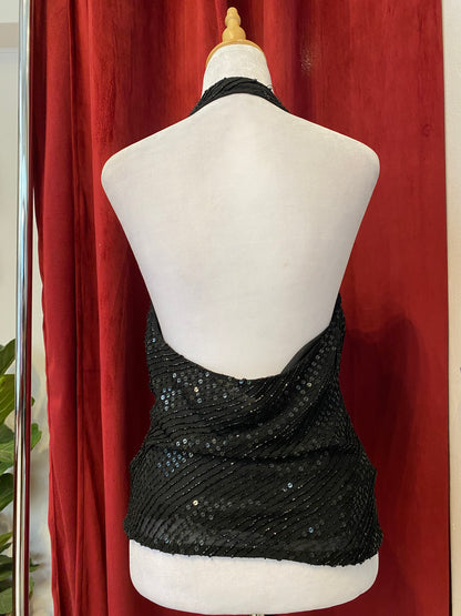 100% silk brand new aftershock black handbeaded top 🖤