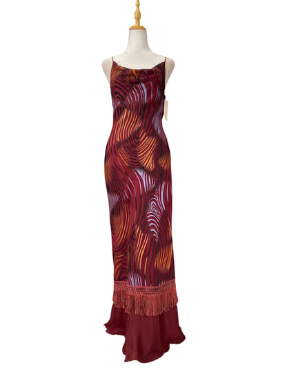 The “ Ophelia “ dress in burgundy