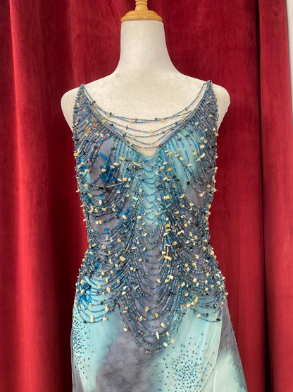 Celestial Mirage Crystal Mermaid Gown