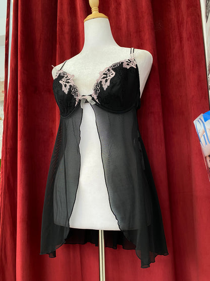 Corset y2k mesh top with pink details 🎀