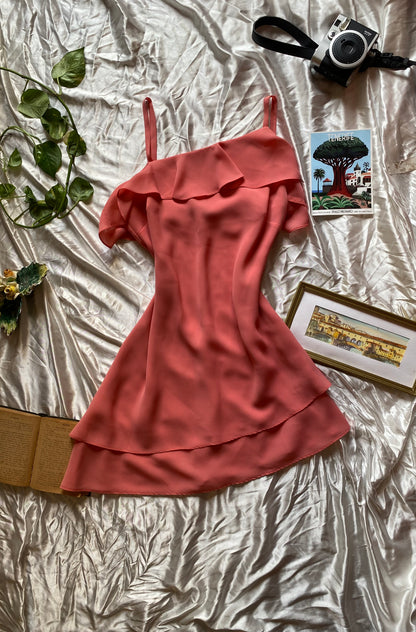 Brand new pink mini ruffled summer dress