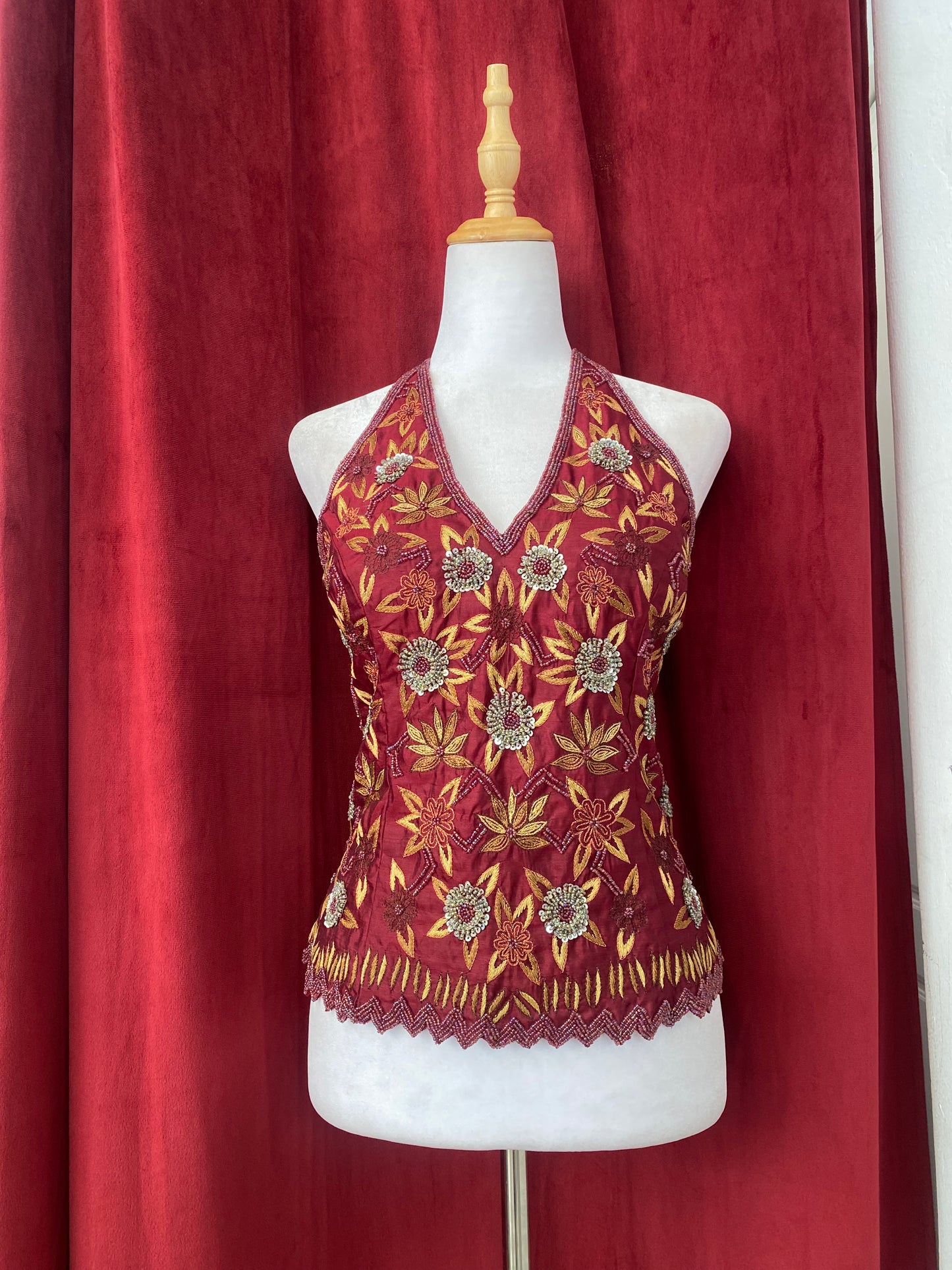 100% silk handbeaded lace up corset ❤️