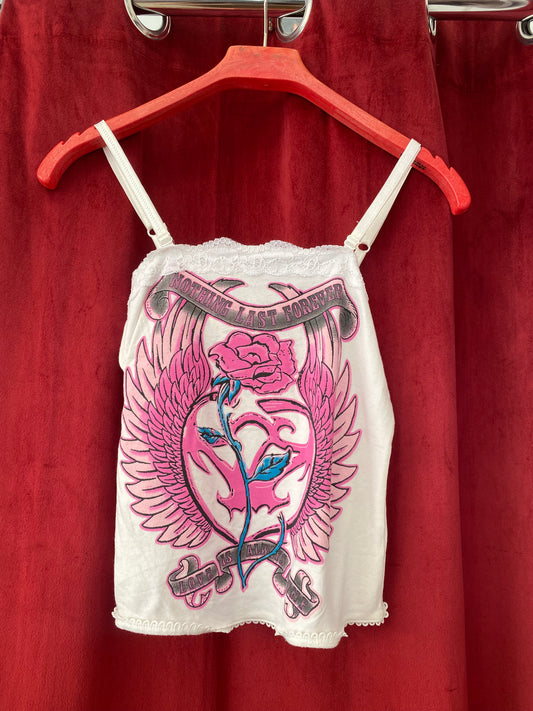 White graphic y2k top