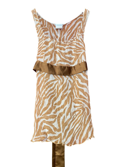 Silk animal print top