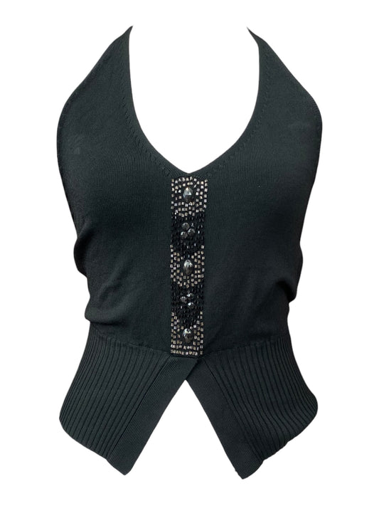Black halter sequin top ✨