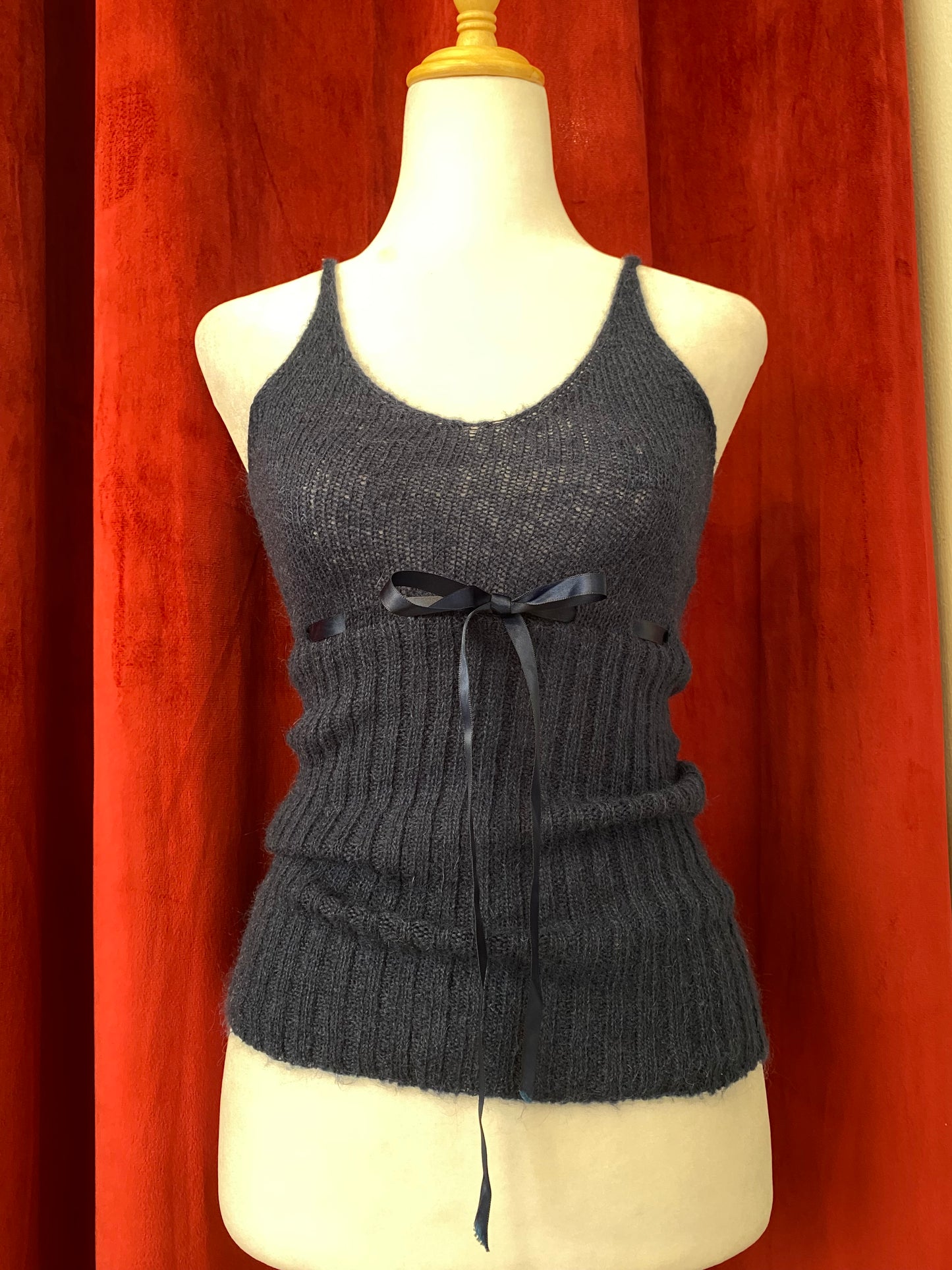 Motivi dark blue crochet top