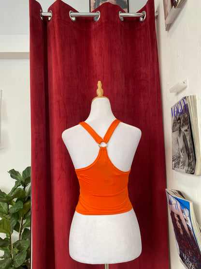 Orange y2k fitted crop top