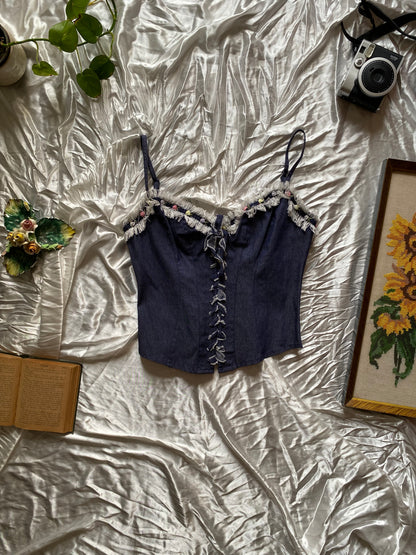 Denim Zinas couture brand new corset