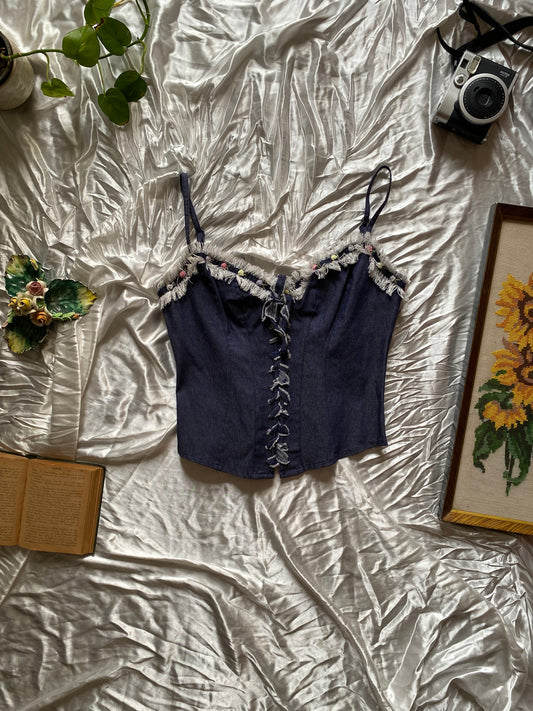 Denim Zinas couture brand new corset