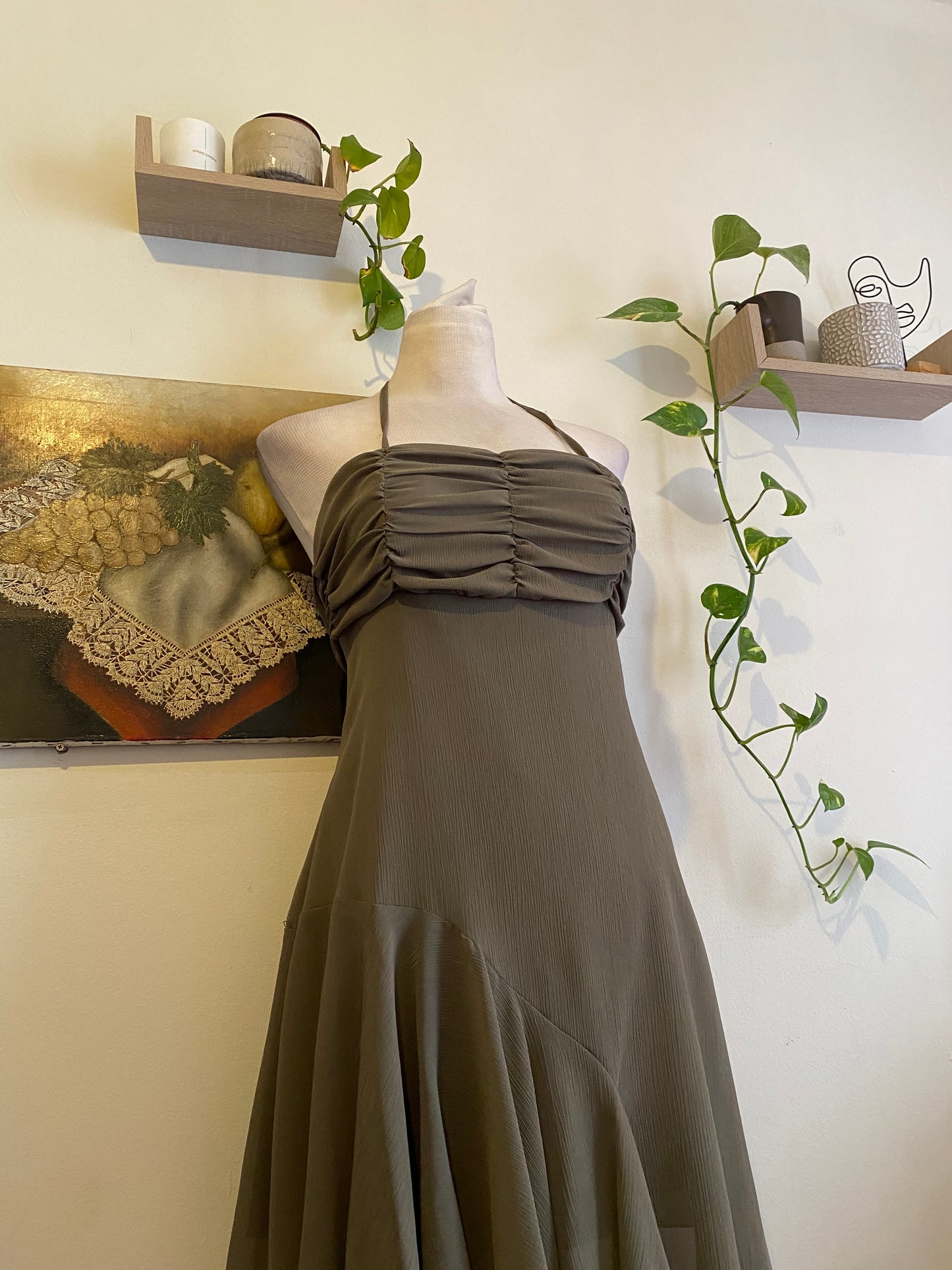 Brand new khaki ruffled fairy dress