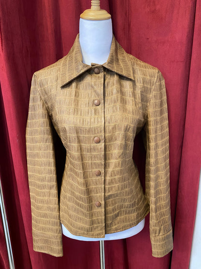 Vegan leather snake print brown  jacket