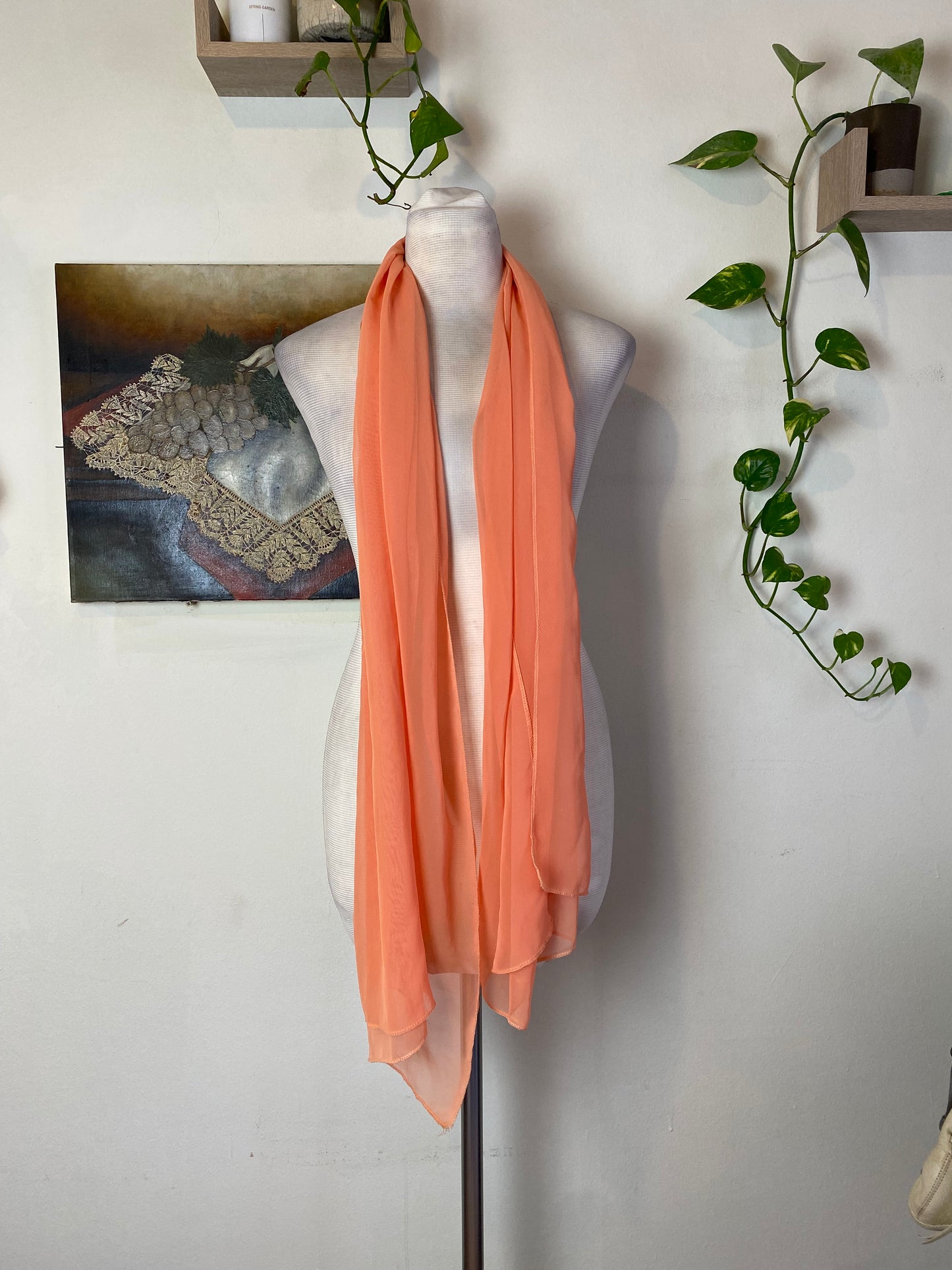 Orange silk scarf