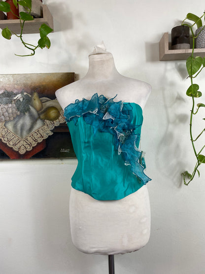 Brand new mermaid petrol corset