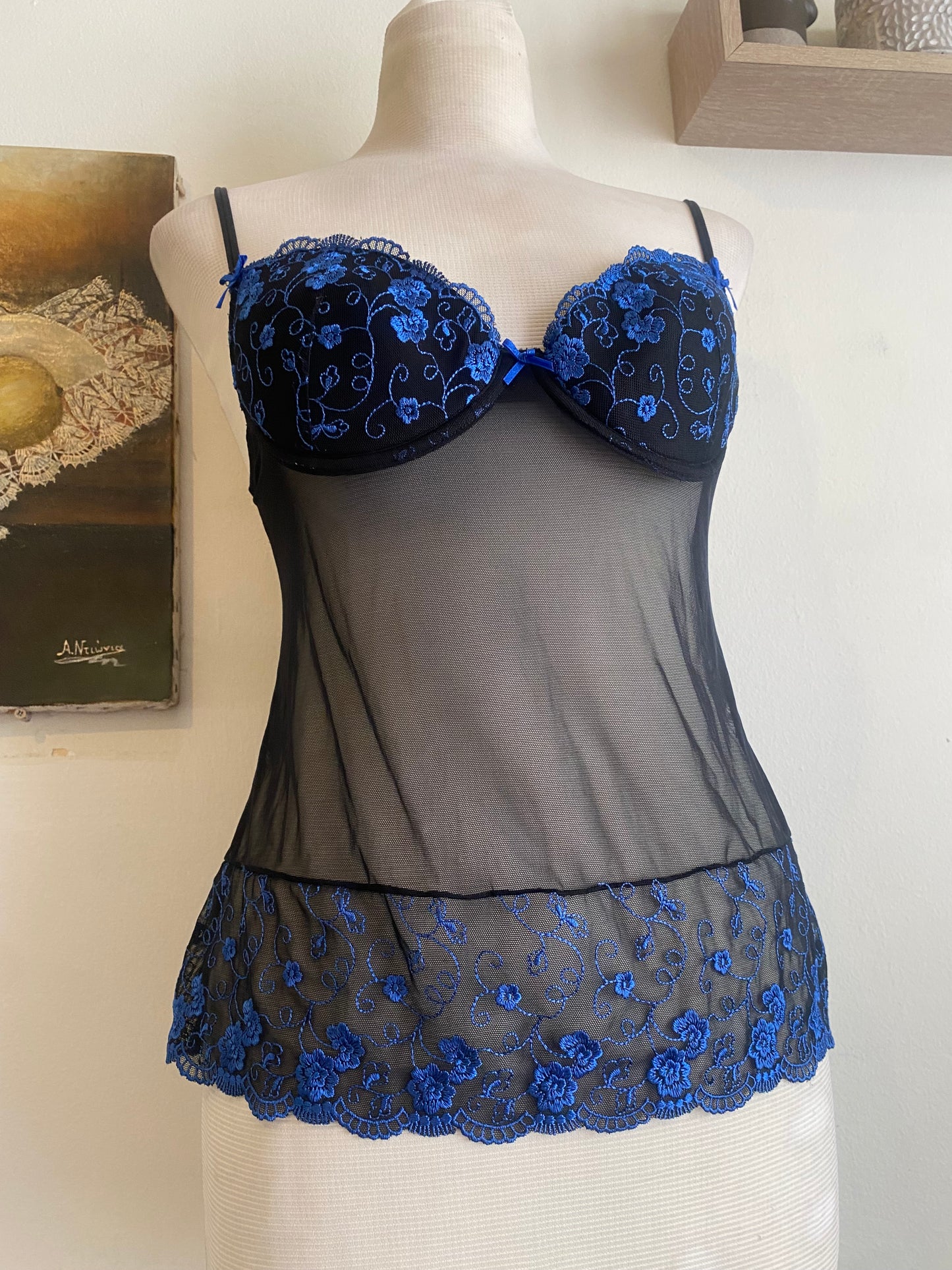 Black floral corset