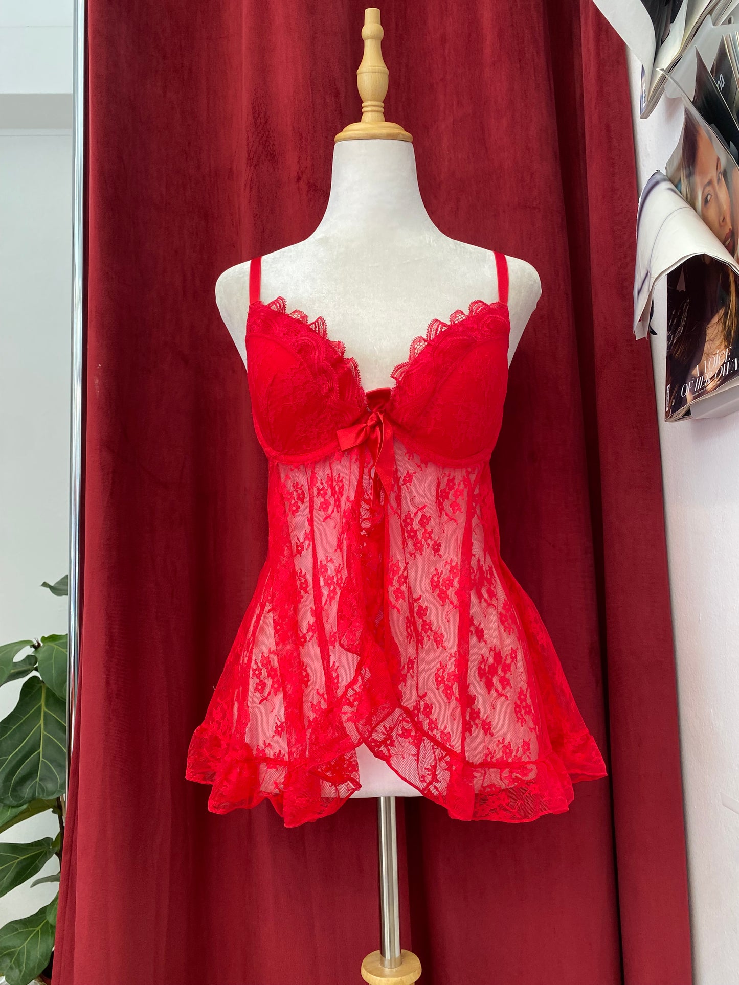 Red corset top