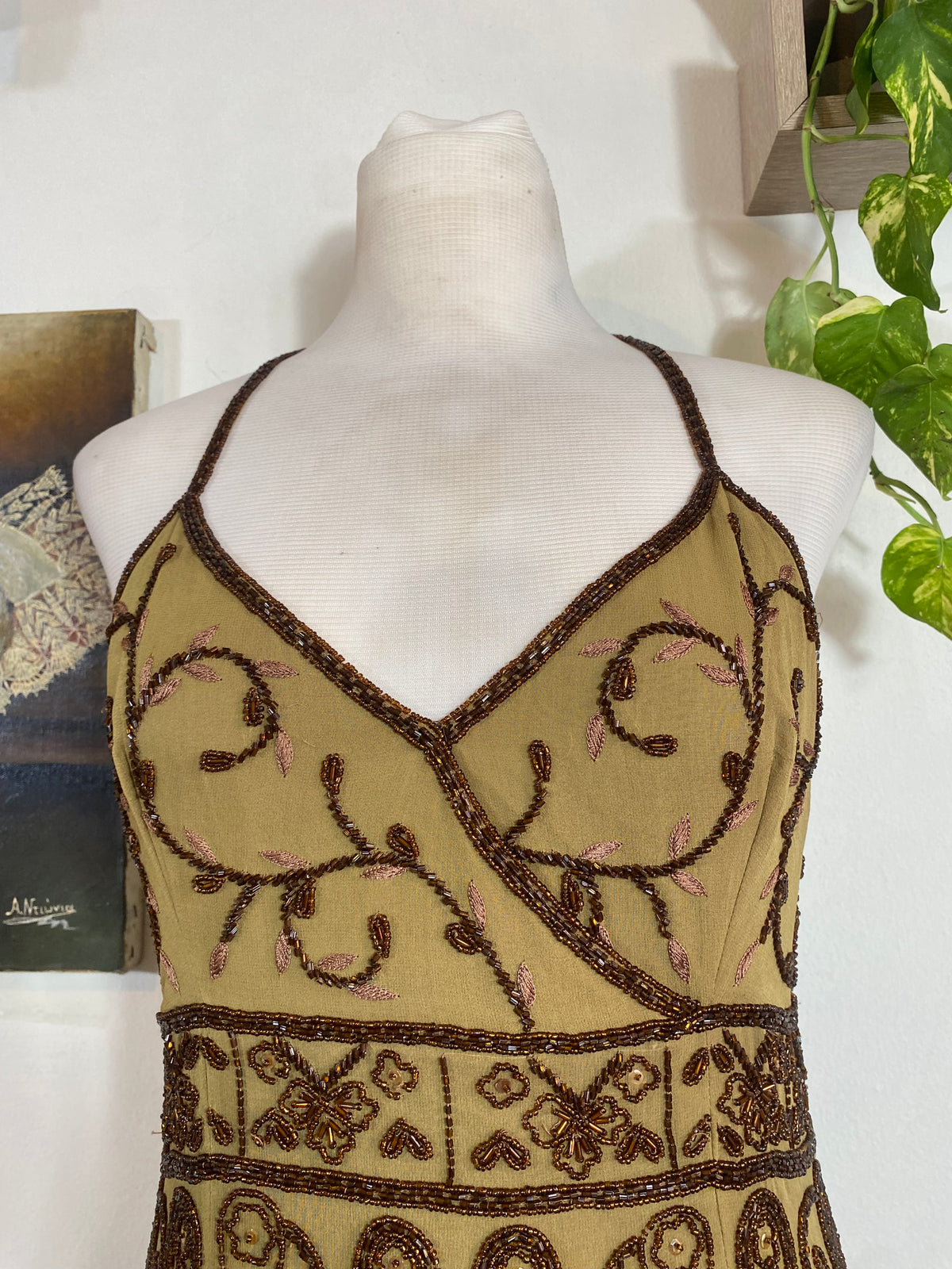 Sienna Baroque Silk Halter Gown