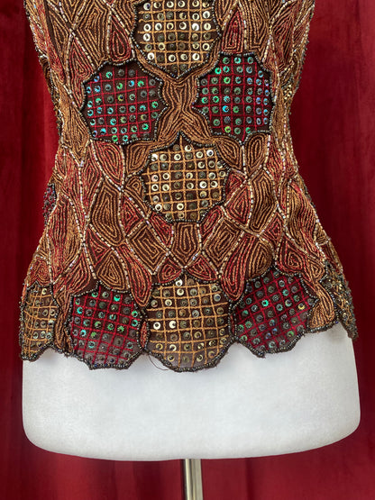 100% silk handbeaded corset ✨