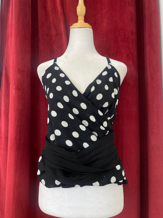 Polka dot draped top