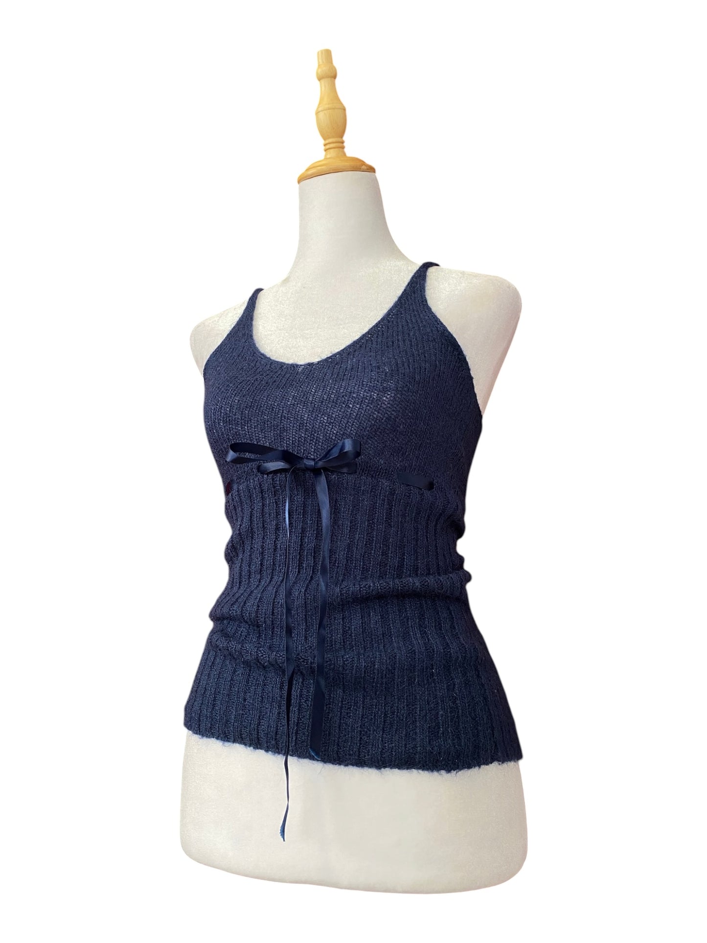Motivi dark blue crochet top