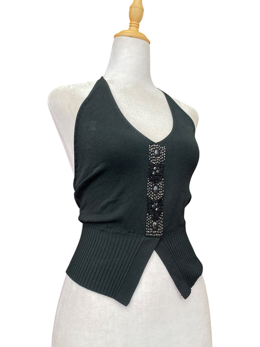 Black halter sequin top ✨