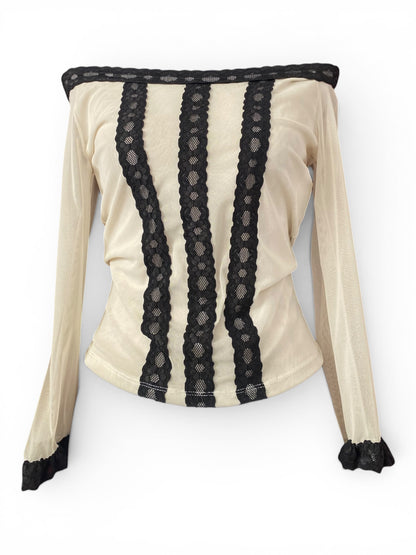 Romantic see through top