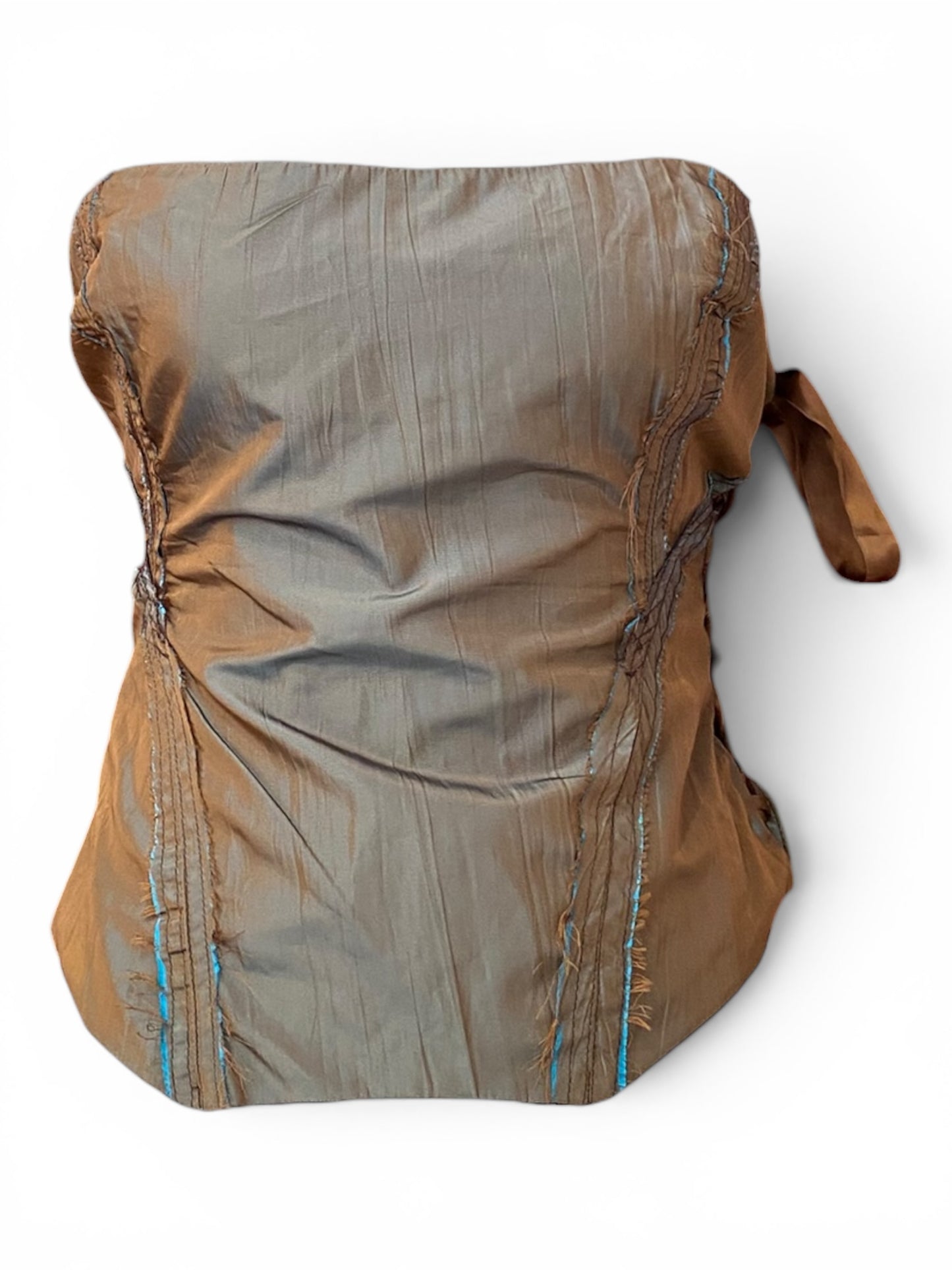 Brown organza corset with lace up detail
