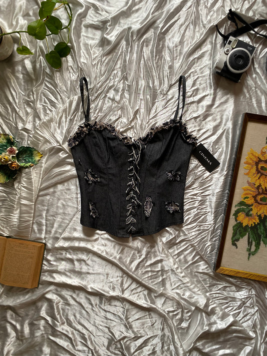 Denim Zinas couture brand new corset