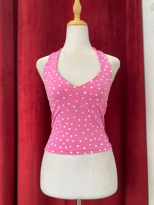 Pink polka dot top