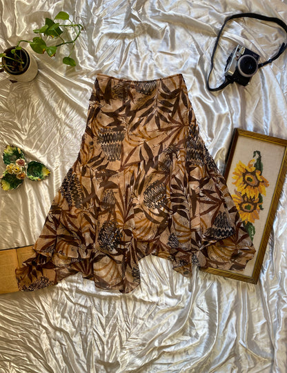 Sequin brown summer skirt