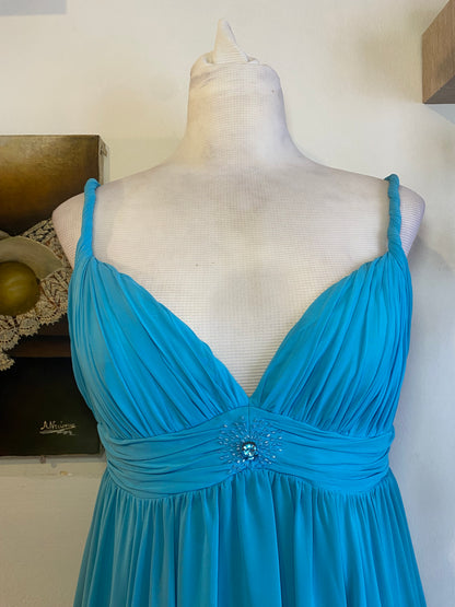 100% silk brand new blue mini dress