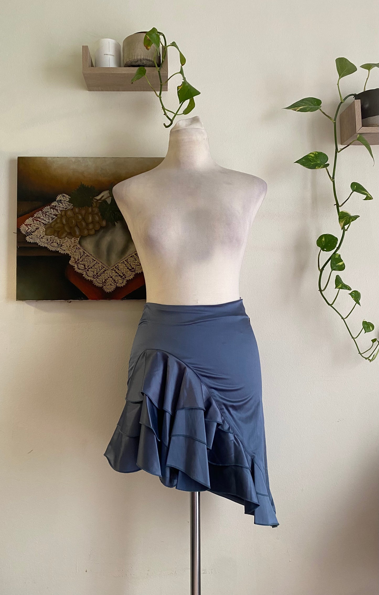 Brand new ruffled satin skirt