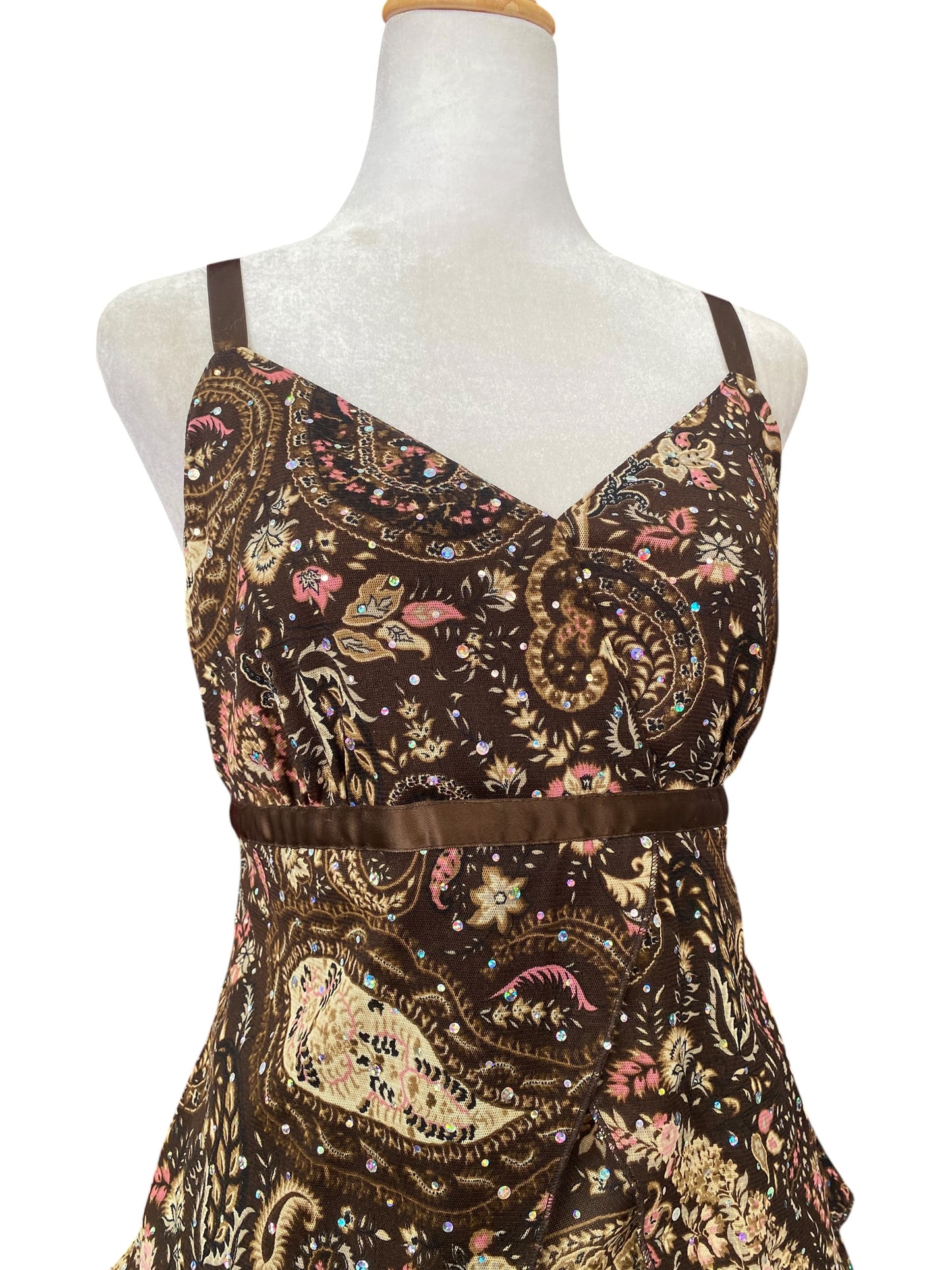 Sequin brown cami top