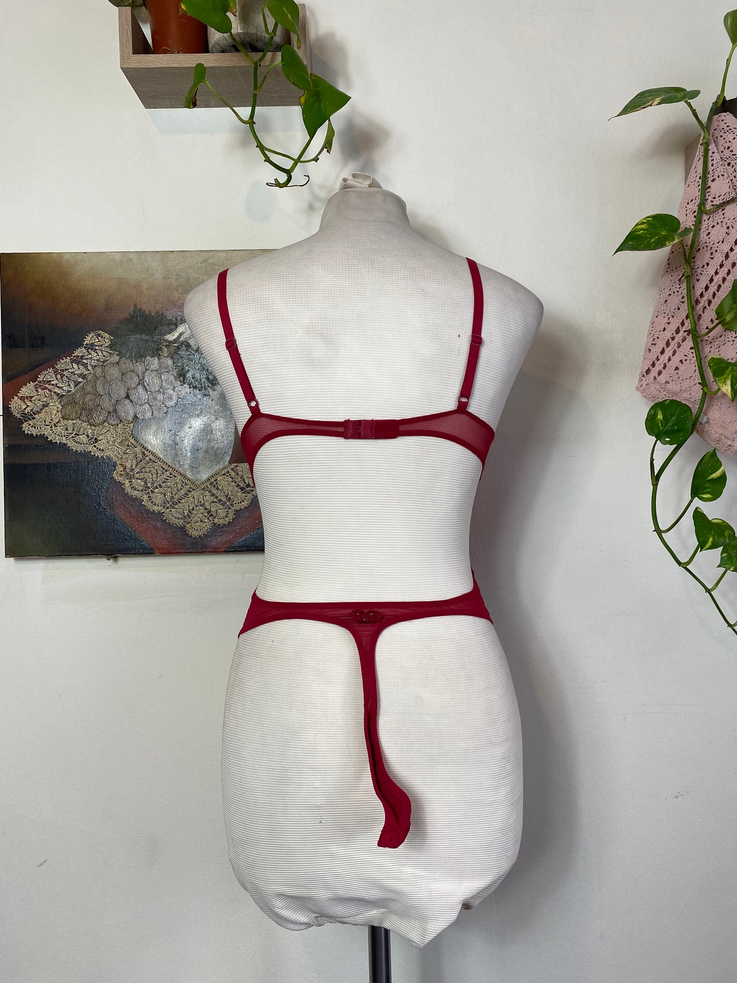 Brand new red 80B bodysuit with open back