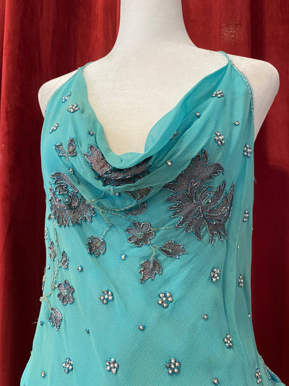 100% silk brand new aftershock blue summer top 💙