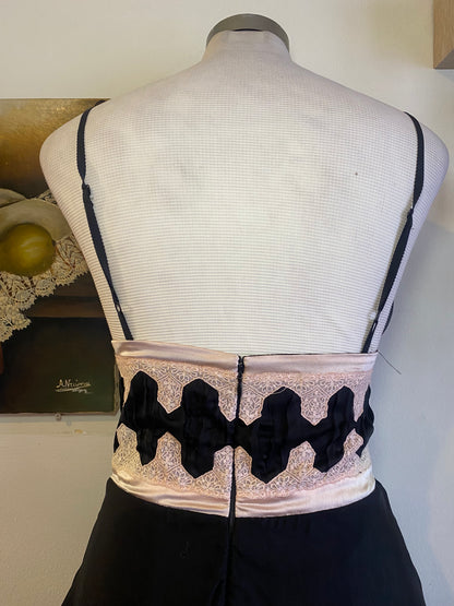 Silk brand new haute couture black mini dress