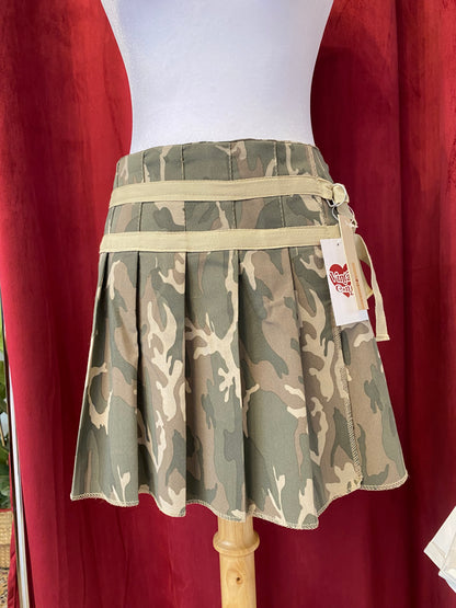 Brand new military print pleated mini skirt