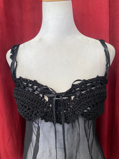 Crochet black see through top 🖤