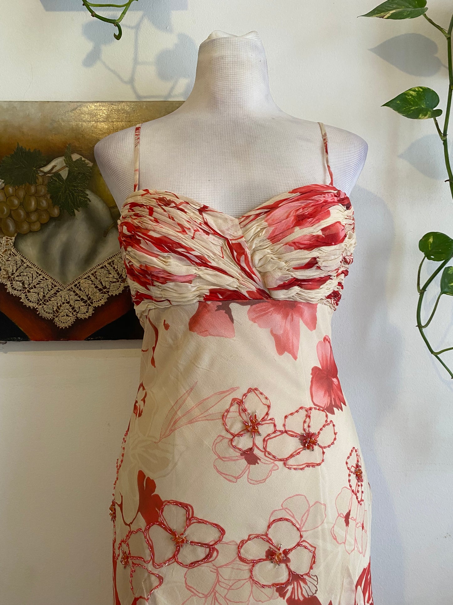 100% silk brand new handbeaded mini dress