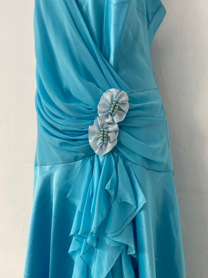 Brand new ethereal blue satin dress