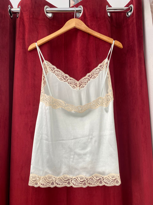 Satin baby blue top