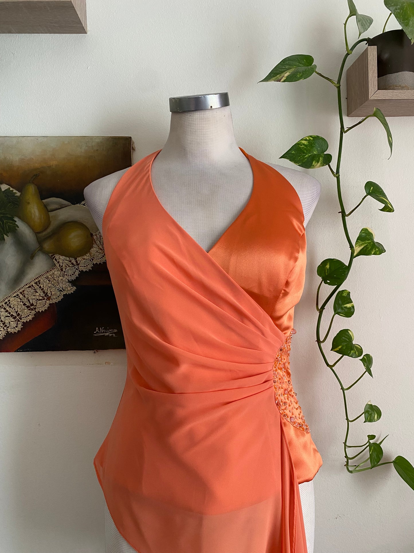 Brand new orange handbeaded set