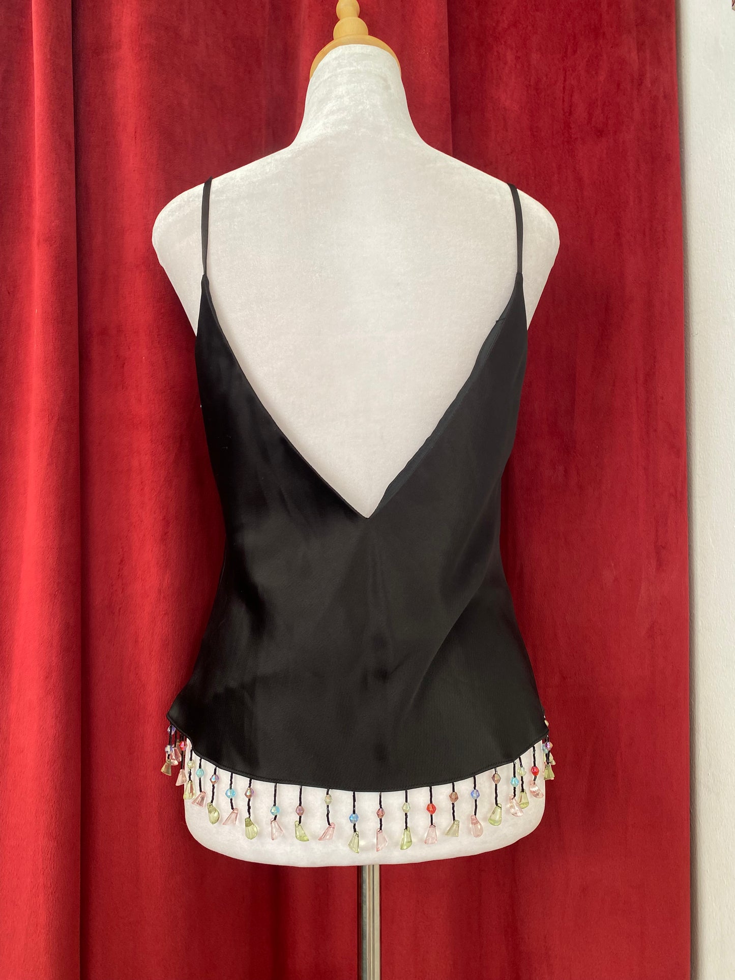 Handcrafted satin bearded top