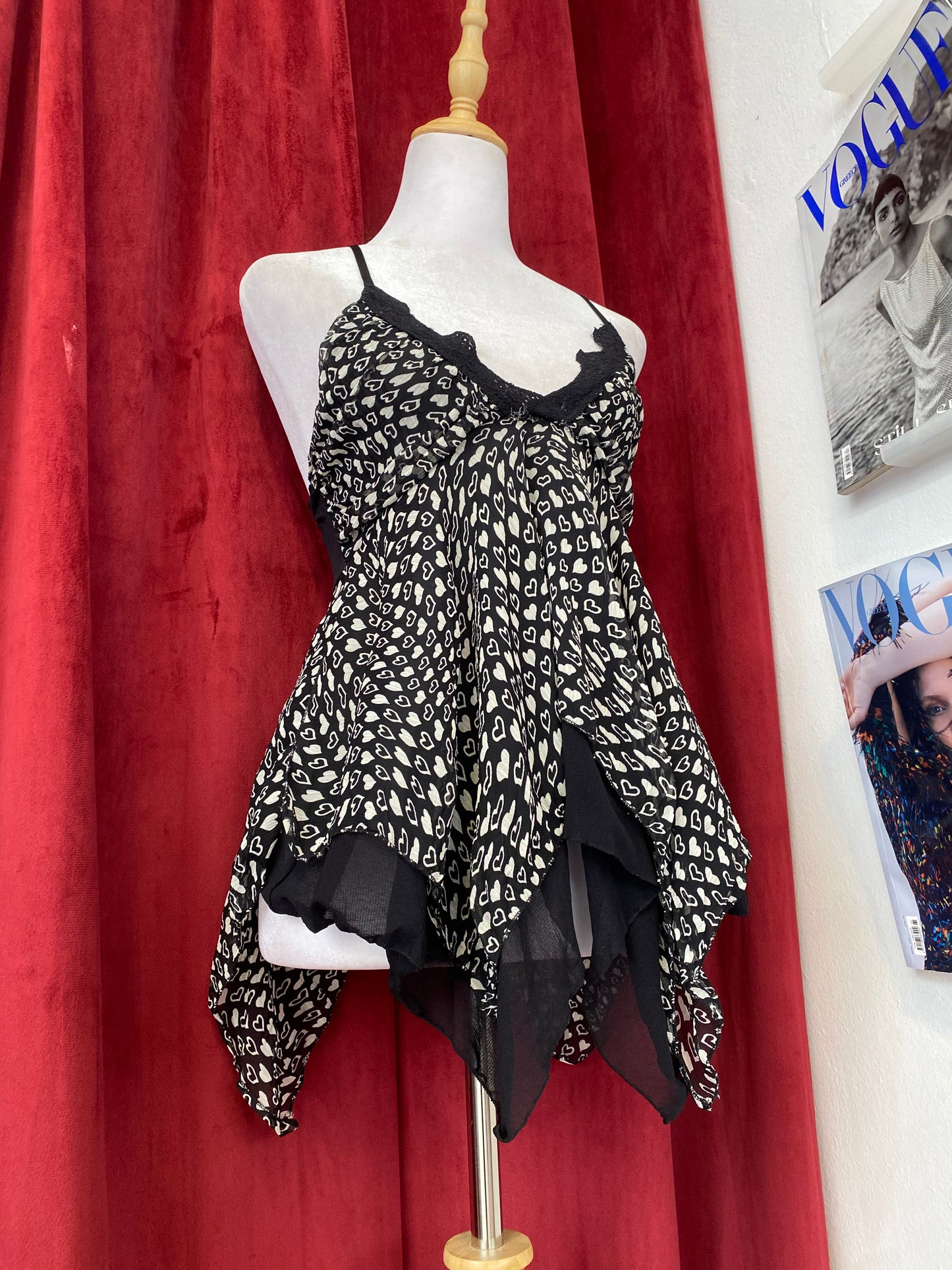 Summer asymmetrical top with heart design 🤍