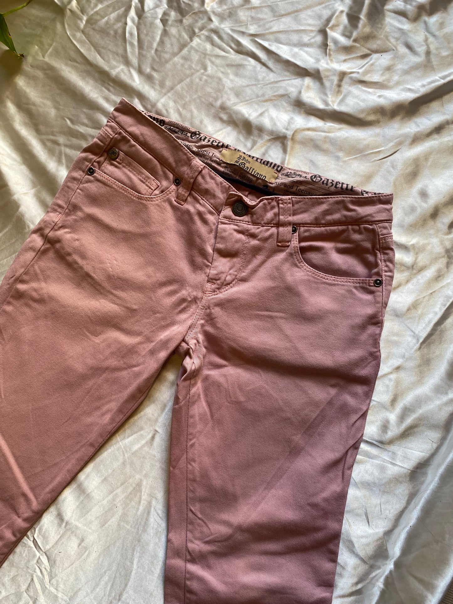 John Galliano capri pink pants