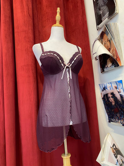 Fairy deep purple lace corset