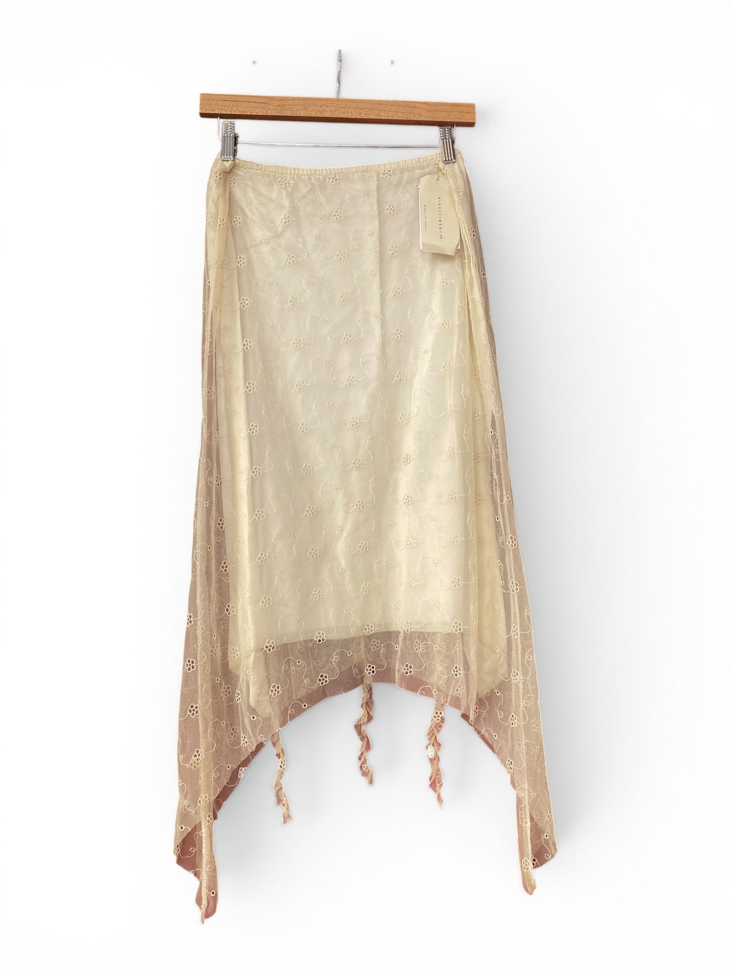 Romantic beige lace skirt