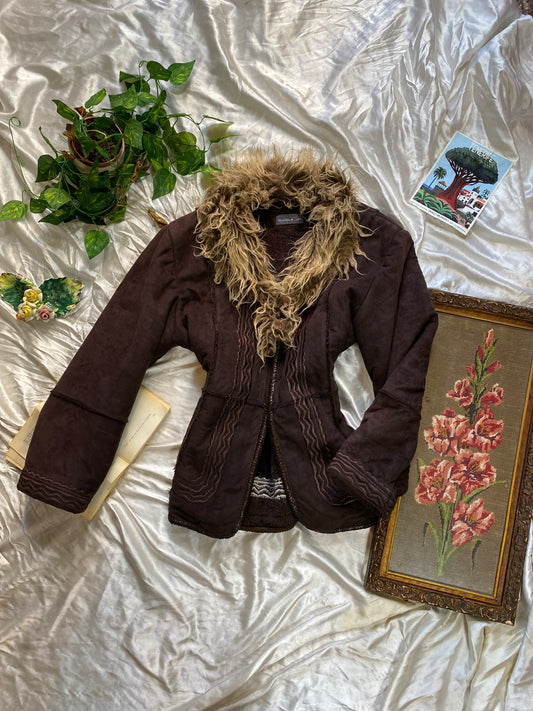 The Cocoa Fur-Trimmed Coat