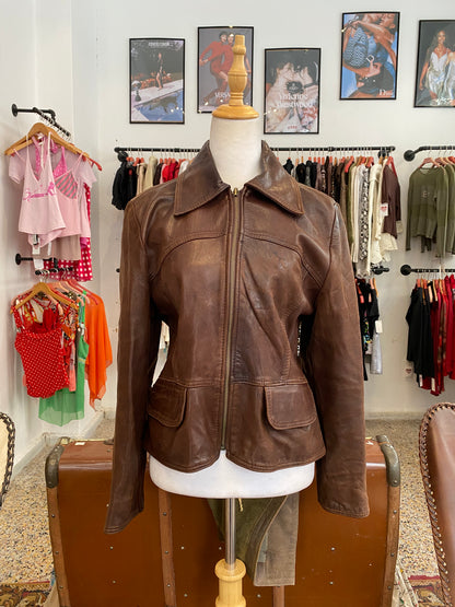 The Chocolate Vintage Leather Jacket