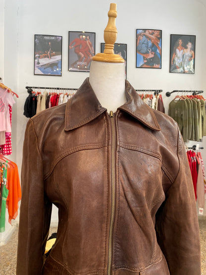 The Chocolate Vintage Leather Jacket