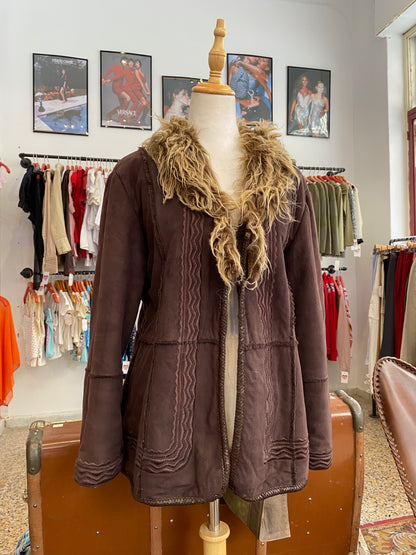 The Cocoa Fur-Trimmed Coat